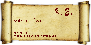 Kübler Éva névjegykártya