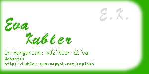 eva kubler business card